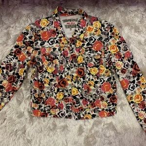Size M Floral Denim Jacket